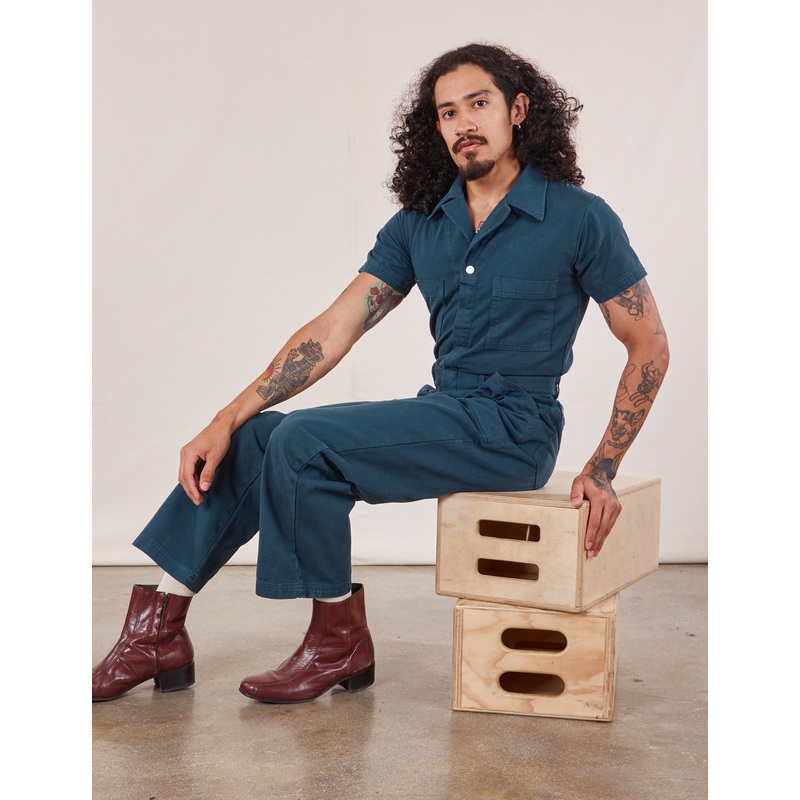 Short Sleeve Jumpsuit – Lagoon