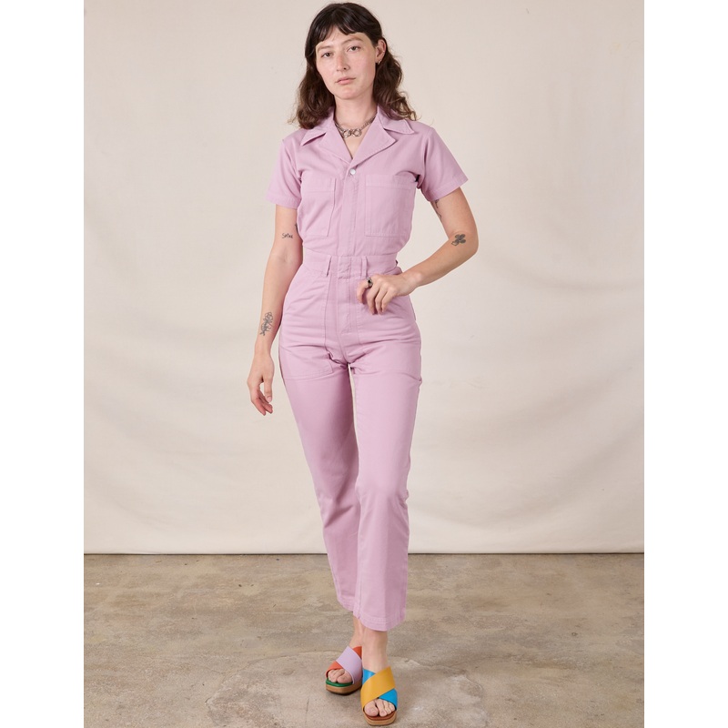 Short Sleeve Jumpsuit – Lilac