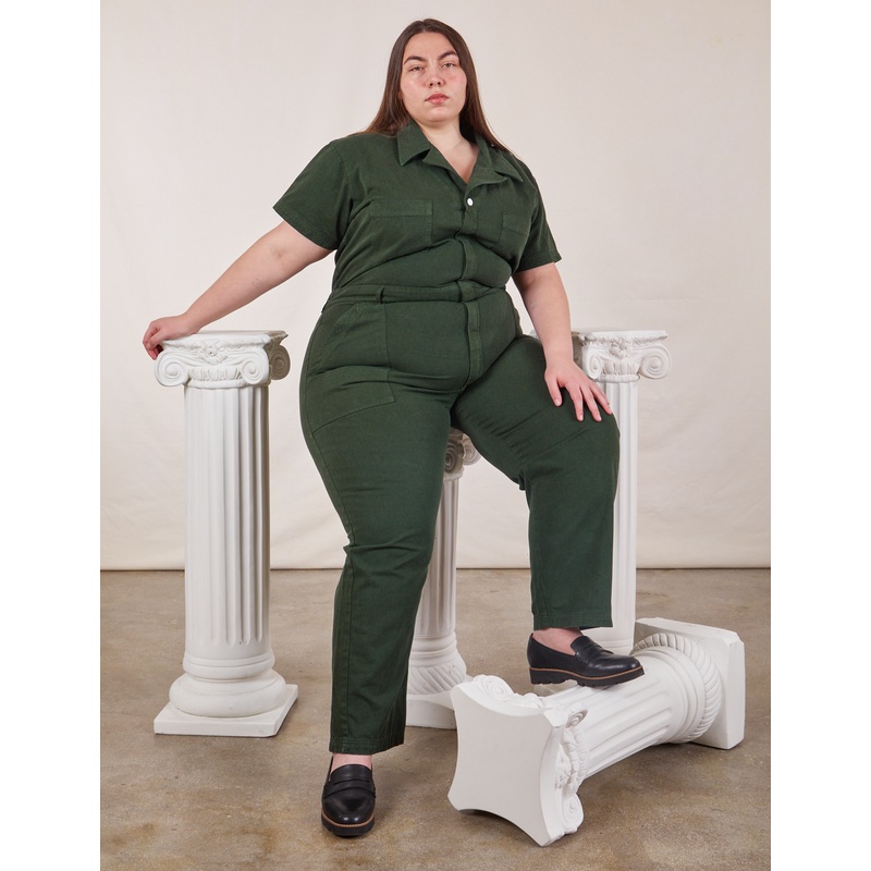 Short Sleeve Jumpsuit – Swamp Green