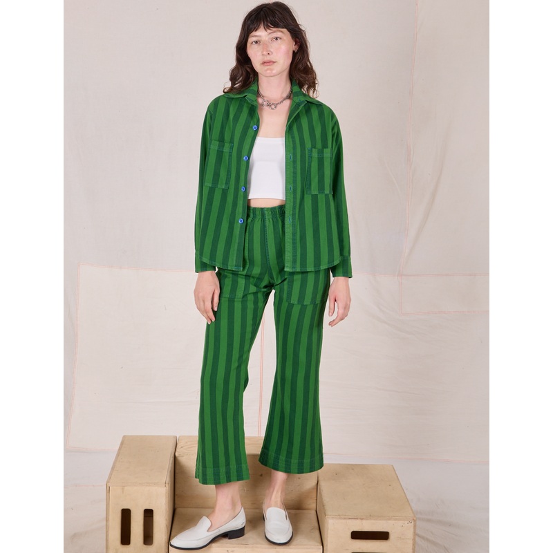 Summer Stripe Action Pants – Green On Green