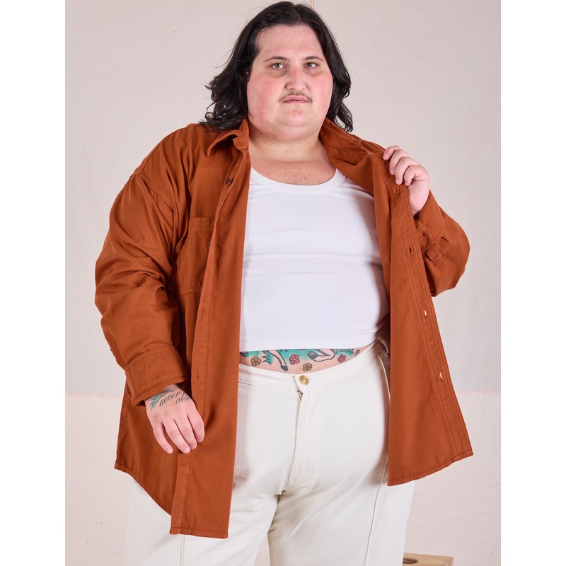 Twill Overshirt – Burnt Terracotta *FINAL SALE*