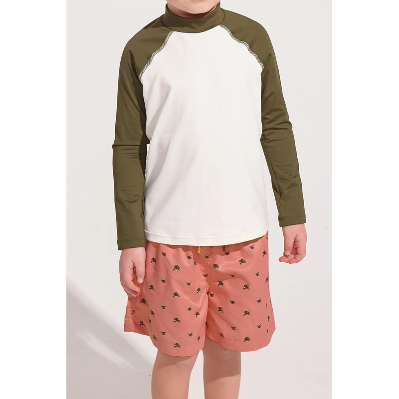 The Deco Olive Boy Rashguard