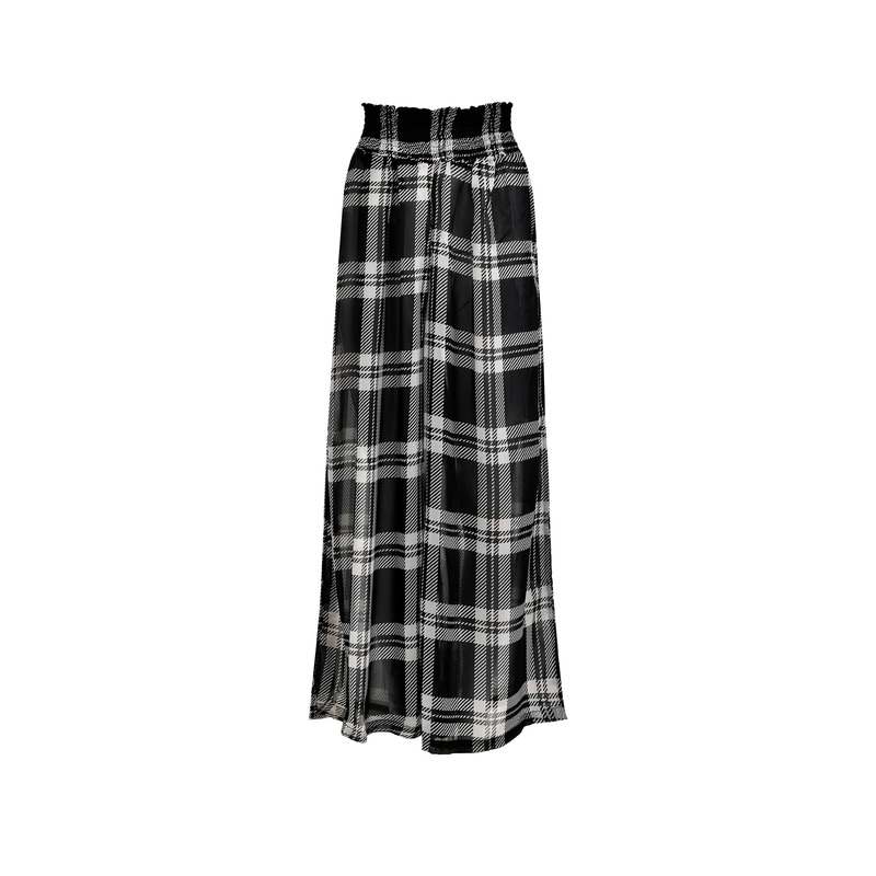 The Vintage Checked Maxi Pants Black