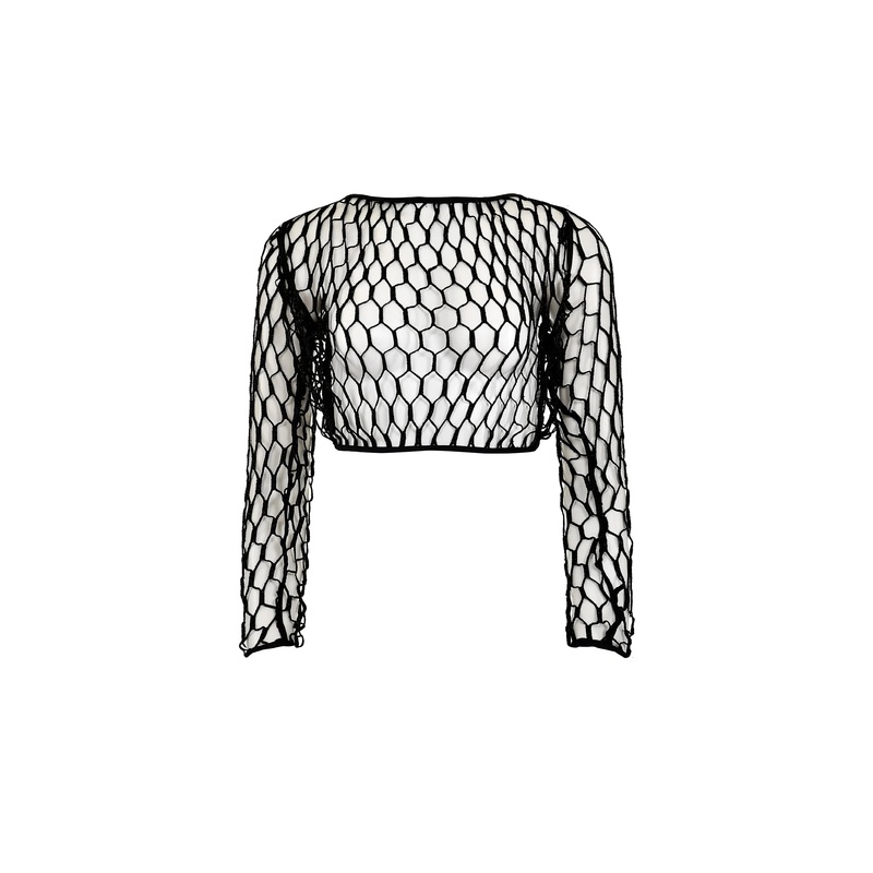 Floral Dark Mesh Top
