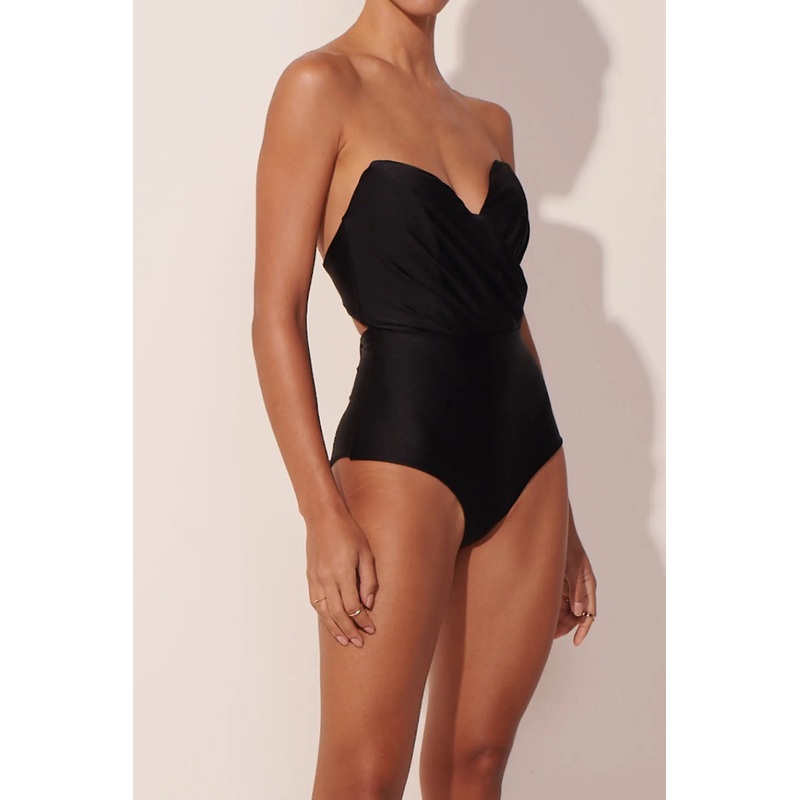 The Ocean Muse Drapped One Piece Black