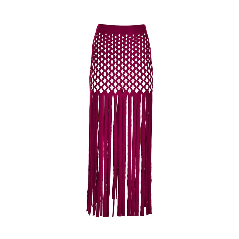 The Swimmer Diamond Skirt Wine